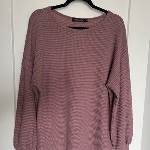 Women's Mauve Waffle Knit Sweater